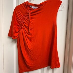 Trina Turk Vibrant Orange Short Sleeve Edge WaterTop